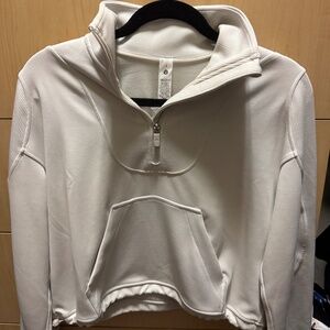 Lululemon cream 1/4 zip crop soft stream pullover